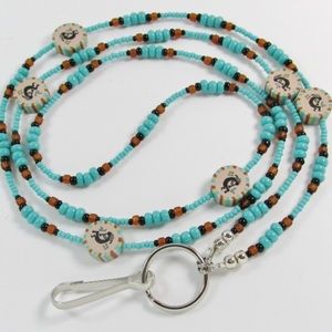NWOT beaded KOKOPELLI lanyard badge holder